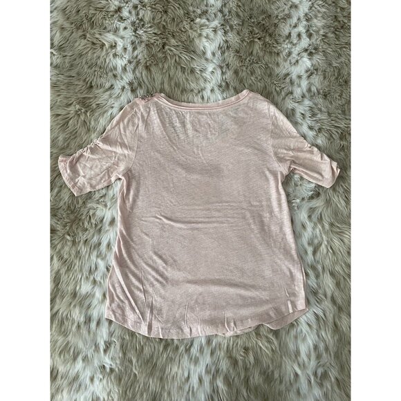 Anthropologie Elegant "Jewelscape Tee" by Deletta in Pale Pink, Beaded Small - Picture 2 of 5